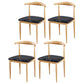 Contemporary Home Side Chair Open Back Metal Dining Room Chair Upholstered Black 4 Piece Set Clearhalo ' kitchen&dining_furn' 'Dining Chairs' 'Dining Tables & Seating' 'dining_chair' 'furn' 'furn_dining_chair' 'Furniture' 'furniture_dining_chair' 'Kitchen & Dining Furniture' 'kitchen' 3828117