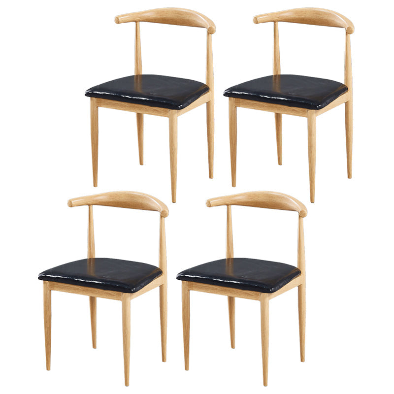 Contemporary Home Side Chair Open Back Metal Dining Room Chair Upholstered Black 4 Piece Set Clearhalo ' kitchen&dining_furn' 'Dining Chairs' 'Dining Tables & Seating' 'dining_chair' 'furn' 'furn_dining_chair' 'Furniture' 'furniture_dining_chair' 'Kitchen & Dining Furniture' 'kitchen' 3828117