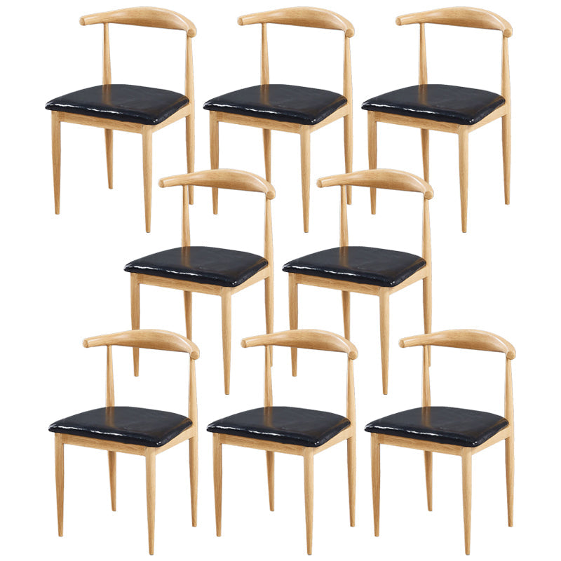 Contemporary Home Side Chair Open Back Metal Dining Room Chair Upholstered Black 8 Piece Set Clearhalo ' kitchen&dining_furn' 'Dining Chairs' 'Dining Tables & Seating' 'dining_chair' 'furn' 'furn_dining_chair' 'Furniture' 'furniture_dining_chair' 'Kitchen & Dining Furniture' 'kitchen' 3828119