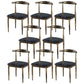 Contemporary Home Side Chair Open Back Metal Dining Room Chair Upholstered Gold-Black 8 Piece Set Clearhalo ' kitchen&dining_furn' 'Dining Chairs' 'Dining Tables & Seating' 'dining_chair' 'furn' 'furn_dining_chair' 'Furniture' 'furniture_dining_chair' 'Kitchen & Dining Furniture' 'kitchen' 3828127
