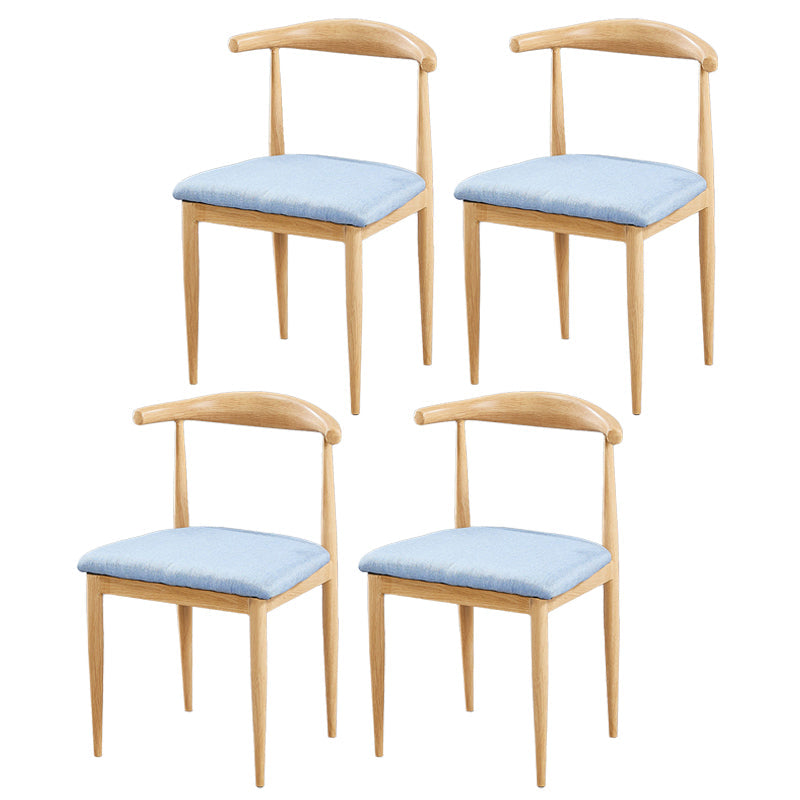 Contemporary Home Side Chair Open Back Metal Dining Room Chair Upholstered Blue 4 Piece Set Clearhalo ' kitchen&dining_furn' 'Dining Chairs' 'Dining Tables & Seating' 'dining_chair' 'furn' 'furn_dining_chair' 'Furniture' 'furniture_dining_chair' 'Kitchen & Dining Furniture' 'kitchen' 3828128