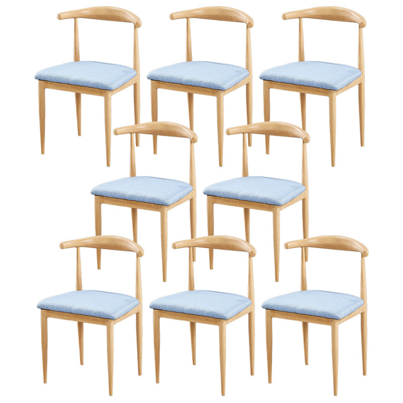 Contemporary Home Side Chair Open Back Metal Dining Room Chair Upholstered Blue 8 Piece Set Clearhalo ' kitchen&dining_furn' 'Dining Chairs' 'Dining Tables & Seating' 'dining_chair' 'furn' 'furn_dining_chair' 'Furniture' 'furniture_dining_chair' 'Kitchen & Dining Furniture' 'kitchen' 3828129