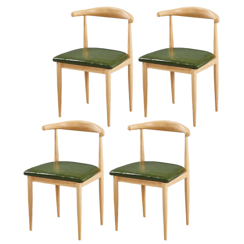 Contemporary Home Side Chair Open Back Metal Dining Room Chair Upholstered Green 4 Piece Set Clearhalo ' kitchen&dining_furn' 'Dining Chairs' 'Dining Tables & Seating' 'dining_chair' 'furn' 'furn_dining_chair' 'Furniture' 'furniture_dining_chair' 'Kitchen & Dining Furniture' 'kitchen' 3828130
