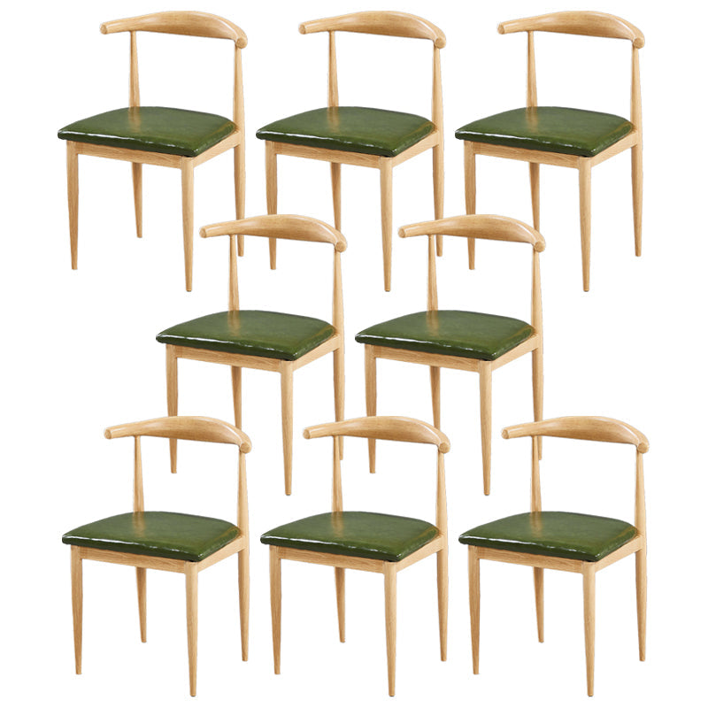 Contemporary Home Side Chair Open Back Metal Dining Room Chair Upholstered Green 8 Piece Set Clearhalo ' kitchen&dining_furn' 'Dining Chairs' 'Dining Tables & Seating' 'dining_chair' 'furn' 'furn_dining_chair' 'Furniture' 'furniture_dining_chair' 'Kitchen & Dining Furniture' 'kitchen' 3828131