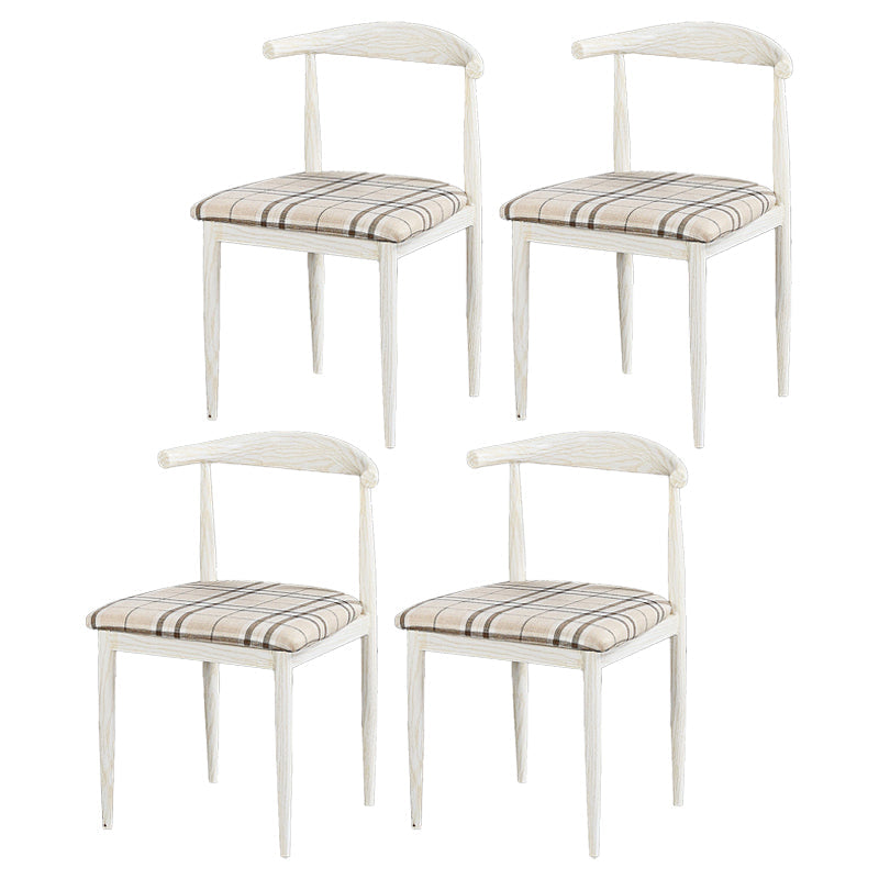 Contemporary Home Side Chair Open Back Metal Dining Room Chair Upholstered Black Gray-White 4 Piece Set Clearhalo ' kitchen&dining_furn' 'Dining Chairs' 'Dining Tables & Seating' 'dining_chair' 'furn' 'furn_dining_chair' 'Furniture' 'furniture_dining_chair' 'Kitchen & Dining Furniture' 'kitchen' 3828132