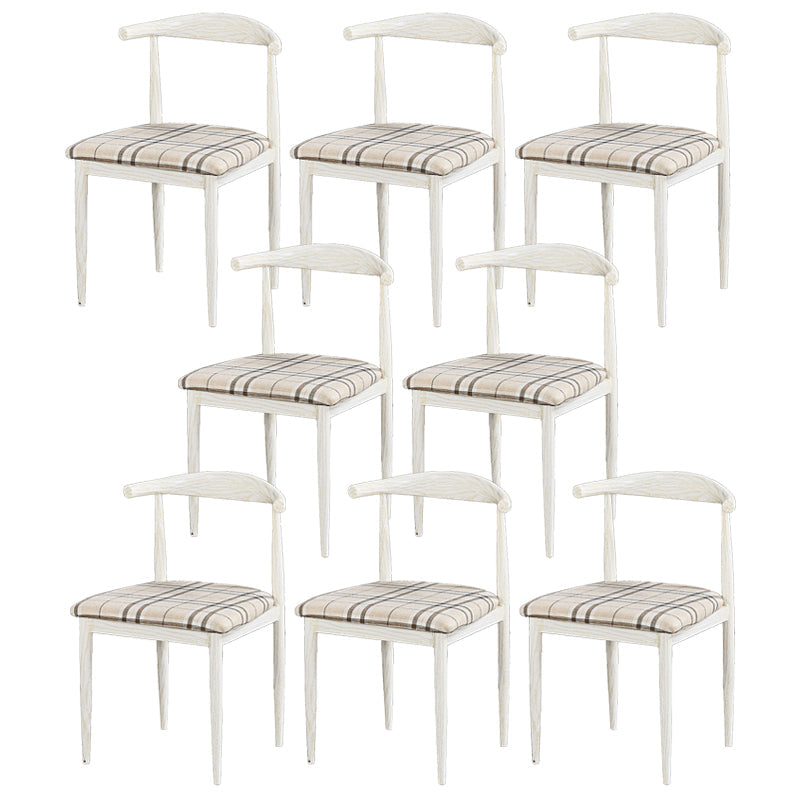 Contemporary Home Side Chair Open Back Metal Dining Room Chair Upholstered Black Gray-White 8 Piece Set Clearhalo ' kitchen&dining_furn' 'Dining Chairs' 'Dining Tables & Seating' 'dining_chair' 'furn' 'furn_dining_chair' 'Furniture' 'furniture_dining_chair' 'Kitchen & Dining Furniture' 'kitchen' 3828133