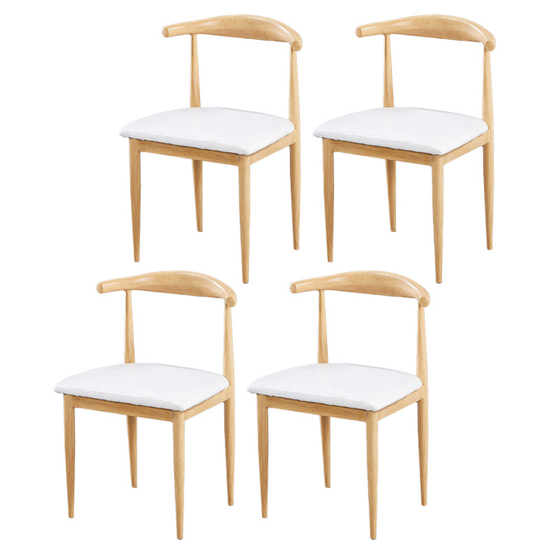 Contemporary Home Side Chair Open Back Metal Dining Room Chair Upholstered Gloss White 4 Piece Set Clearhalo ' kitchen&dining_furn' 'Dining Chairs' 'Dining Tables & Seating' 'dining_chair' 'furn' 'furn_dining_chair' 'Furniture' 'furniture_dining_chair' 'Kitchen & Dining Furniture' 'kitchen' 3828134