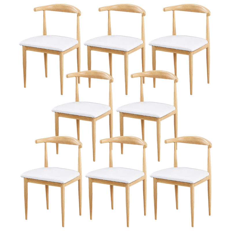 Contemporary Home Side Chair Open Back Metal Dining Room Chair Upholstered Gloss White 8 Piece Set Clearhalo ' kitchen&dining_furn' 'Dining Chairs' 'Dining Tables & Seating' 'dining_chair' 'furn' 'furn_dining_chair' 'Furniture' 'furniture_dining_chair' 'Kitchen & Dining Furniture' 'kitchen' 3828135