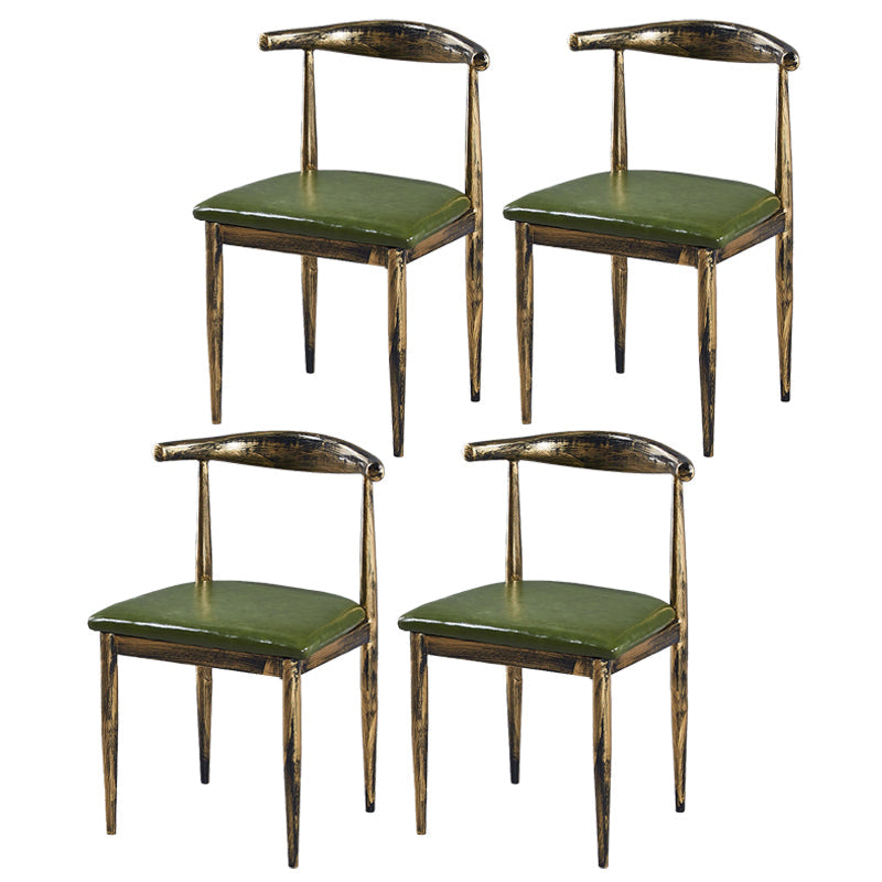 Contemporary Home Side Chair Open Back Metal Dining Room Chair Upholstered Blackish Green 4 Piece Set Clearhalo ' kitchen&dining_furn' 'Dining Chairs' 'Dining Tables & Seating' 'dining_chair' 'furn' 'furn_dining_chair' 'Furniture' 'furniture_dining_chair' 'Kitchen & Dining Furniture' 'kitchen' 3828136