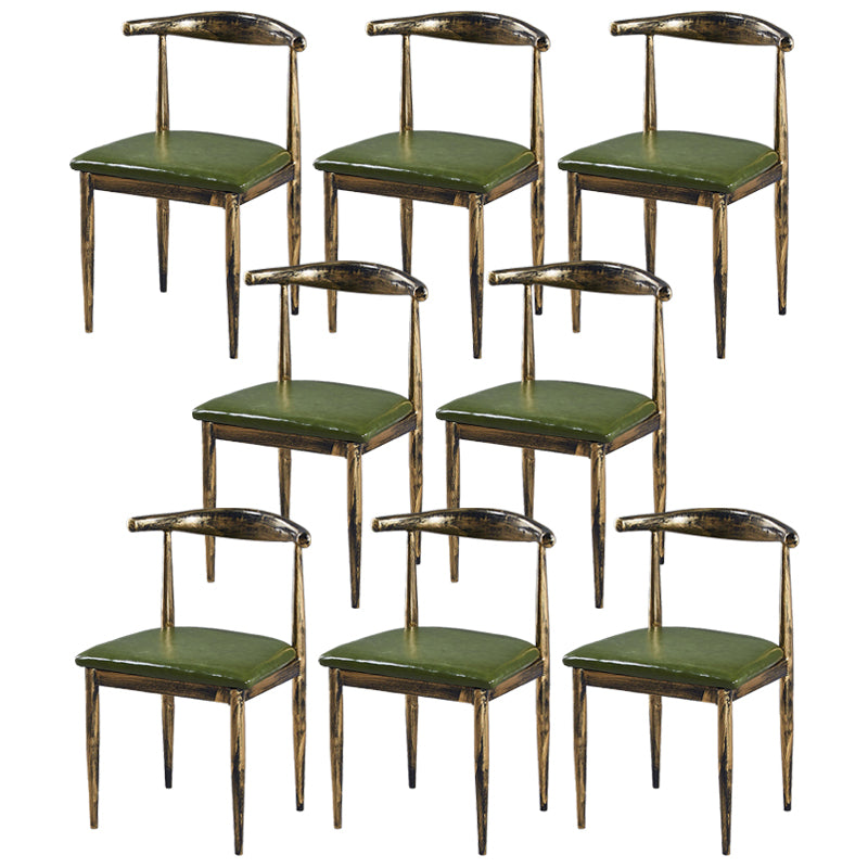 Contemporary Home Side Chair Open Back Metal Dining Room Chair Upholstered Blackish Green 8 Piece Set Clearhalo ' kitchen&dining_furn' 'Dining Chairs' 'Dining Tables & Seating' 'dining_chair' 'furn' 'furn_dining_chair' 'Furniture' 'furniture_dining_chair' 'Kitchen & Dining Furniture' 'kitchen' 3828137