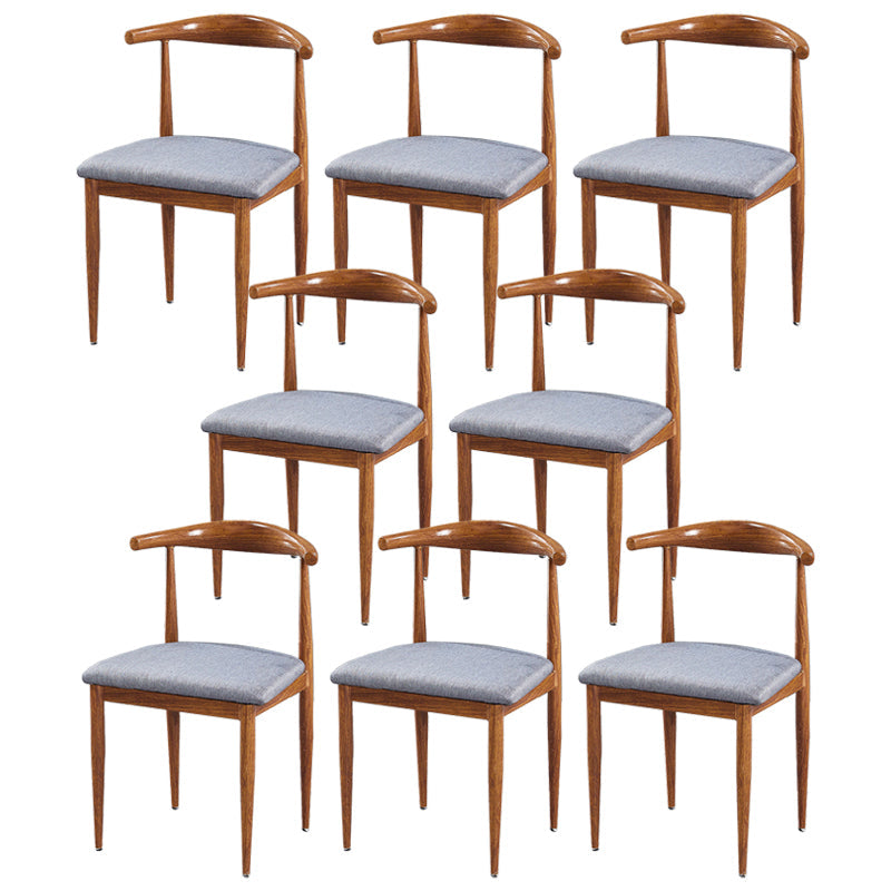 Contemporary Home Side Chair Open Back Metal Dining Room Chair Upholstered Grey 8 Piece Set Clearhalo ' kitchen&dining_furn' 'Dining Chairs' 'Dining Tables & Seating' 'dining_chair' 'furn' 'furn_dining_chair' 'Furniture' 'furniture_dining_chair' 'Kitchen & Dining Furniture' 'kitchen' 3828139