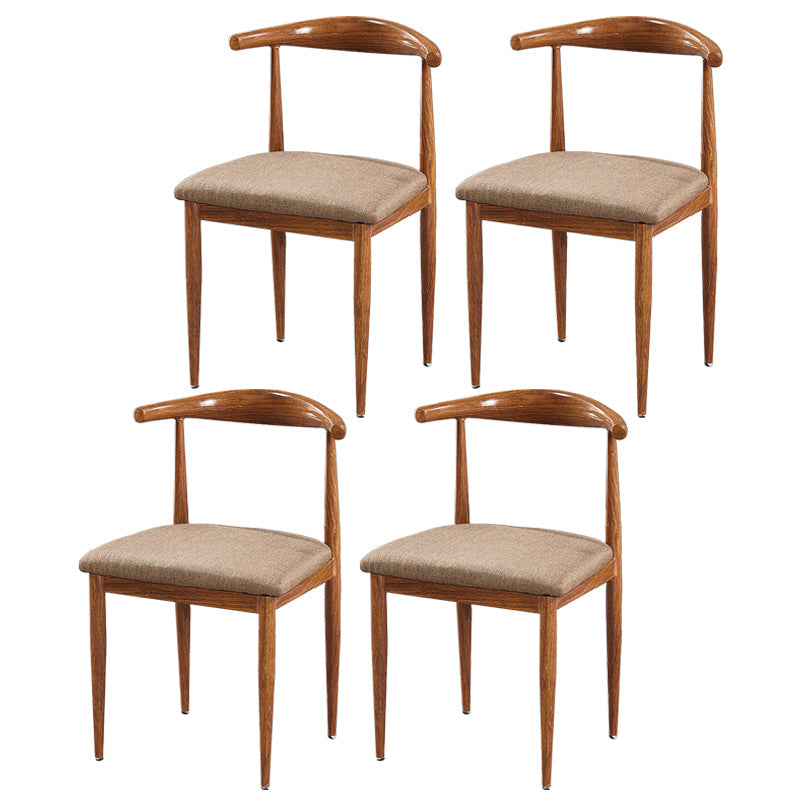 Contemporary Home Side Chair Open Back Metal Dining Room Chair Upholstered Light Brown 4 Piece Set Clearhalo ' kitchen&dining_furn' 'Dining Chairs' 'Dining Tables & Seating' 'dining_chair' 'furn' 'furn_dining_chair' 'Furniture' 'furniture_dining_chair' 'Kitchen & Dining Furniture' 'kitchen' 3828146