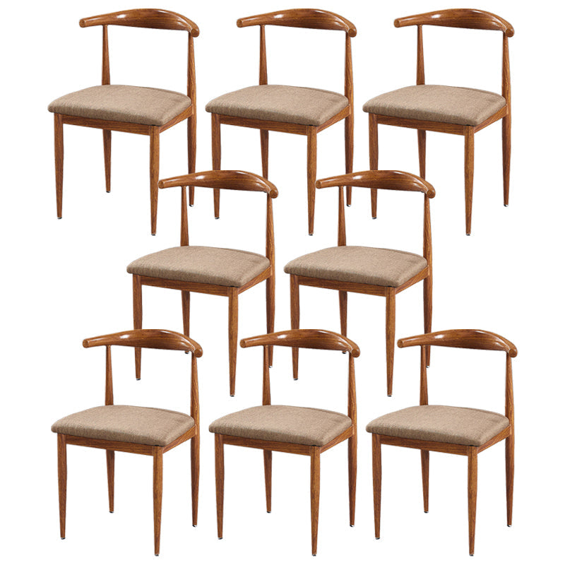 Contemporary Home Side Chair Open Back Metal Dining Room Chair Upholstered Light Brown 8 Piece Set Clearhalo ' kitchen&dining_furn' 'Dining Chairs' 'Dining Tables & Seating' 'dining_chair' 'furn' 'furn_dining_chair' 'Furniture' 'furniture_dining_chair' 'Kitchen & Dining Furniture' 'kitchen' 3828147