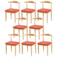 Contemporary Home Side Chair Open Back Metal Dining Room Chair Upholstered Orange 8 Piece Set Clearhalo ' kitchen&dining_furn' 'Dining Chairs' 'Dining Tables & Seating' 'dining_chair' 'furn' 'furn_dining_chair' 'Furniture' 'furniture_dining_chair' 'Kitchen & Dining Furniture' 'kitchen' 3828149