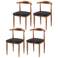Contemporary Home Side Chair Open Back Metal Dining Room Chair Upholstered Brown-Black 4 Piece Set Clearhalo ' kitchen&dining_furn' 'Dining Chairs' 'Dining Tables & Seating' 'dining_chair' 'furn' 'furn_dining_chair' 'Furniture' 'furniture_dining_chair' 'Kitchen & Dining Furniture' 'kitchen' 3828150