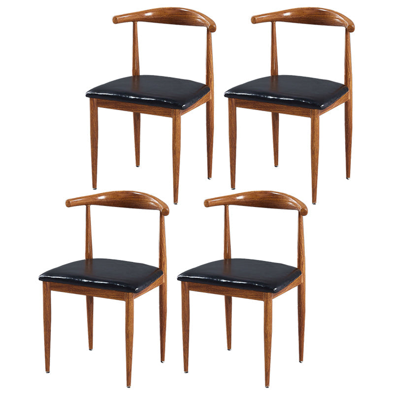 Contemporary Home Side Chair Open Back Metal Dining Room Chair Upholstered Brown-Black 4 Piece Set Clearhalo ' kitchen&dining_furn' 'Dining Chairs' 'Dining Tables & Seating' 'dining_chair' 'furn' 'furn_dining_chair' 'Furniture' 'furniture_dining_chair' 'Kitchen & Dining Furniture' 'kitchen' 3828150