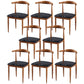 Contemporary Home Side Chair Open Back Metal Dining Room Chair Upholstered Brown-Black 8 Piece Set Clearhalo ' kitchen&dining_furn' 'Dining Chairs' 'Dining Tables & Seating' 'dining_chair' 'furn' 'furn_dining_chair' 'Furniture' 'furniture_dining_chair' 'Kitchen & Dining Furniture' 'kitchen' 3828151