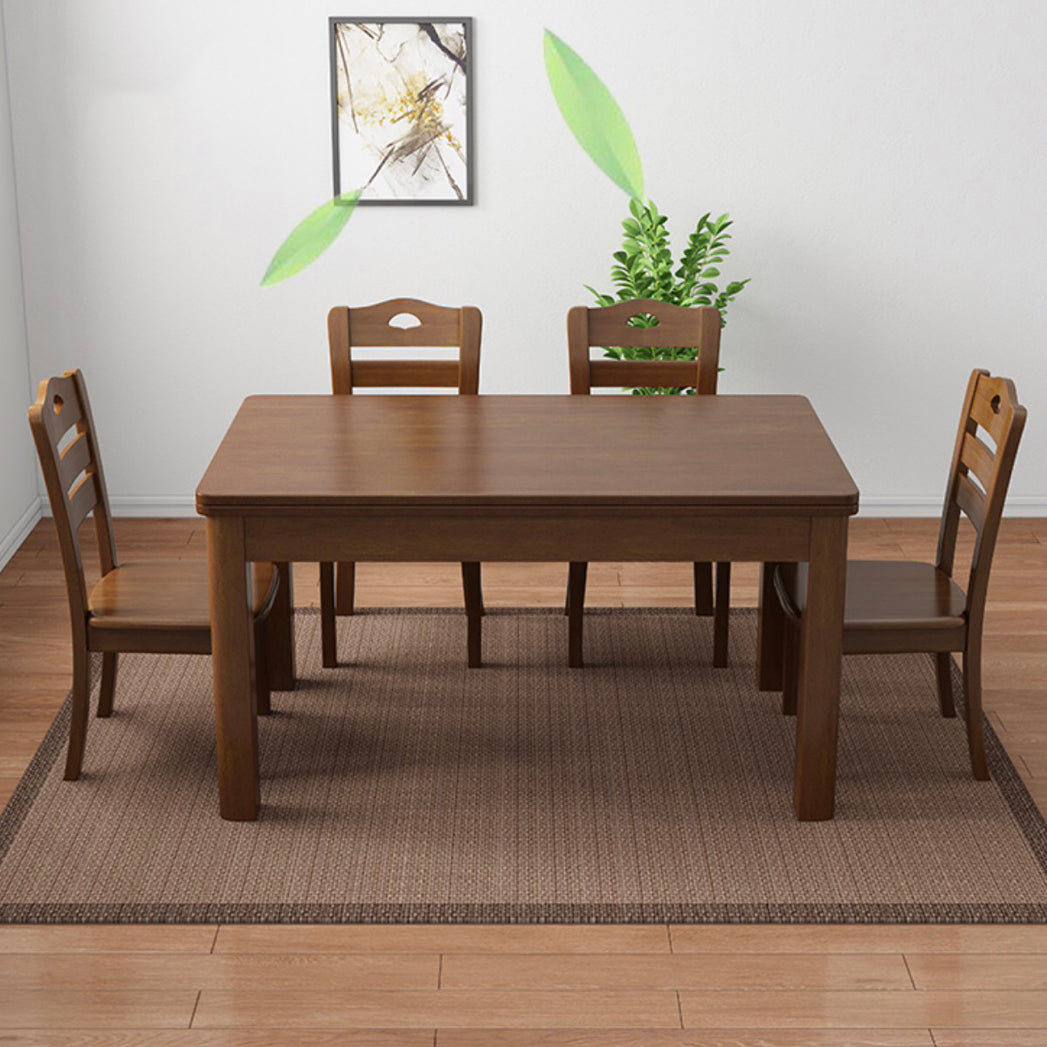 Traditional Standard Wood Dining Room Set of Rectangle Shape for Kitchen Table Set with 4 Chairs Clearhalo 'Dining Room Sets' 'Dining Tables & Seating' 'dining_room_set' 'furn' 'furn_dining_room_set' 'Furniture' 'furniture_dining_room_set' 'Kitchen & Dining Furniture' 'kitchen&dining_furn' 'kitchen' 3831226