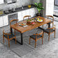 Modern Style Wooden Brown Dining¬†Room¬†Set Standard Height Home Dining Table Furniture Clearhalo 'Dining Room Sets' 'Dining Tables & Seating' 'dining_room_set' 'furn' 'furn_dining_room_set' 'Furniture' 'furniture_dining_room_set' 'Kitchen & Dining Furniture' 'kitchen&dining_furn' 'kitchen' 3831237