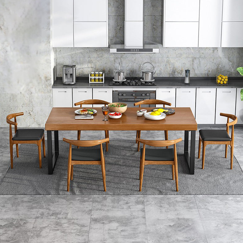 Modern Style Wooden Brown Dining¬†Room¬†Set Standard Height Home Dining Table Furniture Clearhalo 'Dining Room Sets' 'Dining Tables & Seating' 'dining_room_set' 'furn' 'furn_dining_room_set' 'Furniture' 'furniture_dining_room_set' 'Kitchen & Dining Furniture' 'kitchen&dining_furn' 'kitchen' 3831240