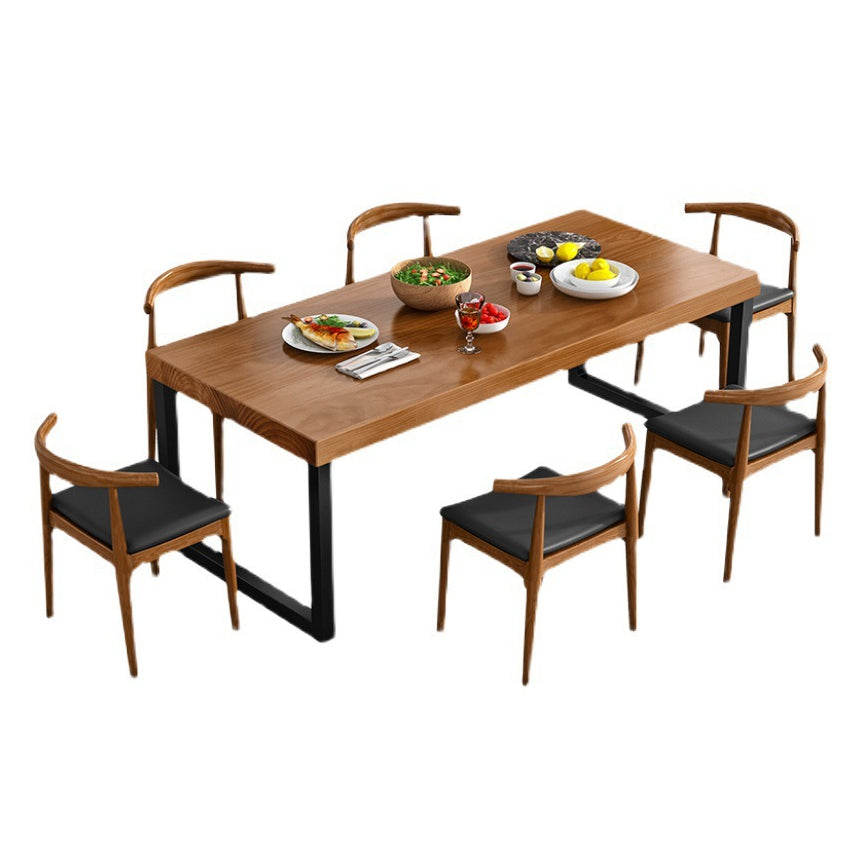 Modern Style Wooden Brown Dining¬†Room¬†Set Standard Height Home Dining Table Furniture Clearhalo 'Dining Room Sets' 'Dining Tables & Seating' 'dining_room_set' 'furn' 'furn_dining_room_set' 'Furniture' 'furniture_dining_room_set' 'Kitchen & Dining Furniture' 'kitchen&dining_furn' 'kitchen' 3831242