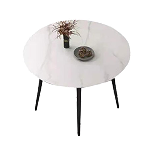 Contemporary Style 4-foot Dining Table Stone Home Furniture with Metal Leg Round Without Chairs Clearhalo ' dining_table' 'Dining Tables & Seating' 'Dining Tables' 'furn' 'furn_dining_table' 'Furniture' 'furniture_dining_table' 'Kitchen & Dining Furniture' 'kitchen&dining_furn' 'kitchen' 'kitchen_dining_table' 3831279