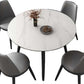 Contemporary Style 4-foot Dining Table Stone Home Furniture with Metal Leg Clearhalo ' dining_table' 'Dining Tables & Seating' 'Dining Tables' 'furn' 'furn_dining_table' 'Furniture' 'furniture_dining_table' 'Kitchen & Dining Furniture' 'kitchen&dining_furn' 'kitchen' 'kitchen_dining_table' 3831281