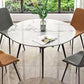 Contemporary Style 4-foot Dining Table Stone Home Furniture with Metal Leg Clearhalo ' dining_table' 'Dining Tables & Seating' 'Dining Tables' 'furn' 'furn_dining_table' 'Furniture' 'furniture_dining_table' 'Kitchen & Dining Furniture' 'kitchen&dining_furn' 'kitchen' 'kitchen_dining_table' 3831283