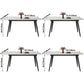 Contemporary Style 4-foot Dining Table Stone Home Furniture with Metal Leg Clearhalo ' dining_table' 'Dining Tables & Seating' 'Dining Tables' 'furn' 'furn_dining_table' 'Furniture' 'furniture_dining_table' 'Kitchen & Dining Furniture' 'kitchen&dining_furn' 'kitchen' 'kitchen_dining_table' 3831287