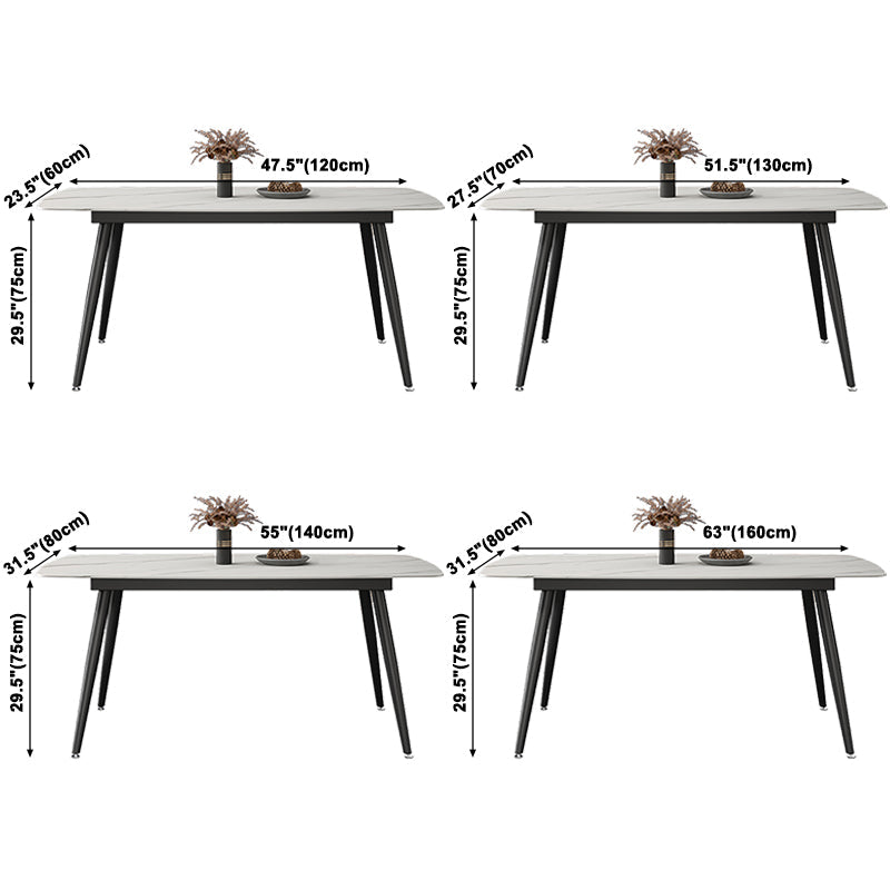 Contemporary Style 4-foot Dining Table Stone Home Furniture with Metal Leg Clearhalo ' dining_table' 'Dining Tables & Seating' 'Dining Tables' 'furn' 'furn_dining_table' 'Furniture' 'furniture_dining_table' 'Kitchen & Dining Furniture' 'kitchen&dining_furn' 'kitchen' 'kitchen_dining_table' 3831287