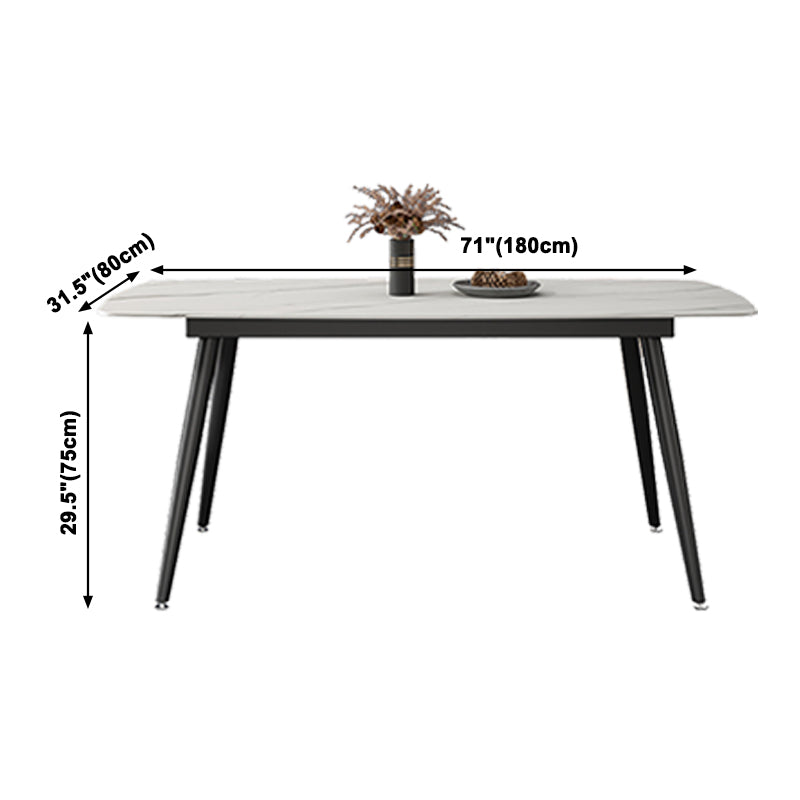 Contemporary Style 4-foot Dining Table Stone Home Furniture with Metal Leg Clearhalo ' dining_table' 'Dining Tables & Seating' 'Dining Tables' 'furn' 'furn_dining_table' 'Furniture' 'furniture_dining_table' 'Kitchen & Dining Furniture' 'kitchen&dining_furn' 'kitchen' 'kitchen_dining_table' 3831288