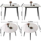 Contemporary Style 4-foot Dining Table Stone Home Furniture with Metal Leg Clearhalo ' dining_table' 'Dining Tables & Seating' 'Dining Tables' 'furn' 'furn_dining_table' 'Furniture' 'furniture_dining_table' 'Kitchen & Dining Furniture' 'kitchen&dining_furn' 'kitchen' 'kitchen_dining_table' 3831289