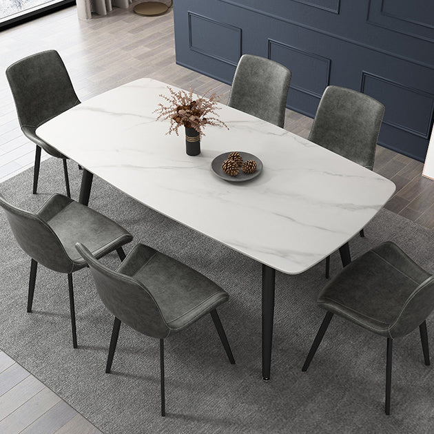 Contemporary Style 4-foot Dining Table Stone Home Furniture with Metal Leg Clearhalo ' dining_table' 'Dining Tables & Seating' 'Dining Tables' 'furn' 'furn_dining_table' 'Furniture' 'furniture_dining_table' 'Kitchen & Dining Furniture' 'kitchen&dining_furn' 'kitchen' 'kitchen_dining_table' 3831290