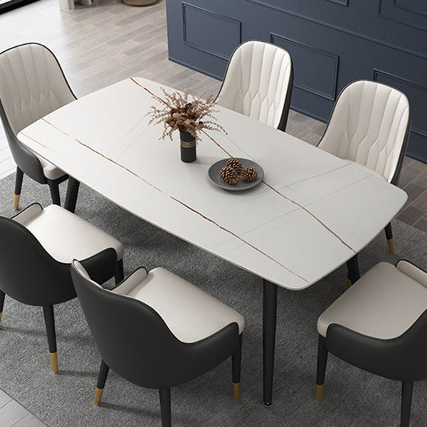 Contemporary Style 4-foot Dining Table Stone Home Furniture with Metal Leg Clearhalo ' dining_table' 'Dining Tables & Seating' 'Dining Tables' 'furn' 'furn_dining_table' 'Furniture' 'furniture_dining_table' 'Kitchen & Dining Furniture' 'kitchen&dining_furn' 'kitchen' 'kitchen_dining_table' 3831293
