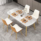 Sintered Stone Modern Style Dining Table White Rectangle Table with 4 Legs Clearhalo ' dining_table' 'Dining Tables & Seating' 'Dining Tables' 'furn' 'furn_dining_table' 'Furniture' 'furniture_dining_table' 'Kitchen & Dining Furniture' 'kitchen&dining_furn' 'kitchen' 'kitchen_dining_table' 3831294