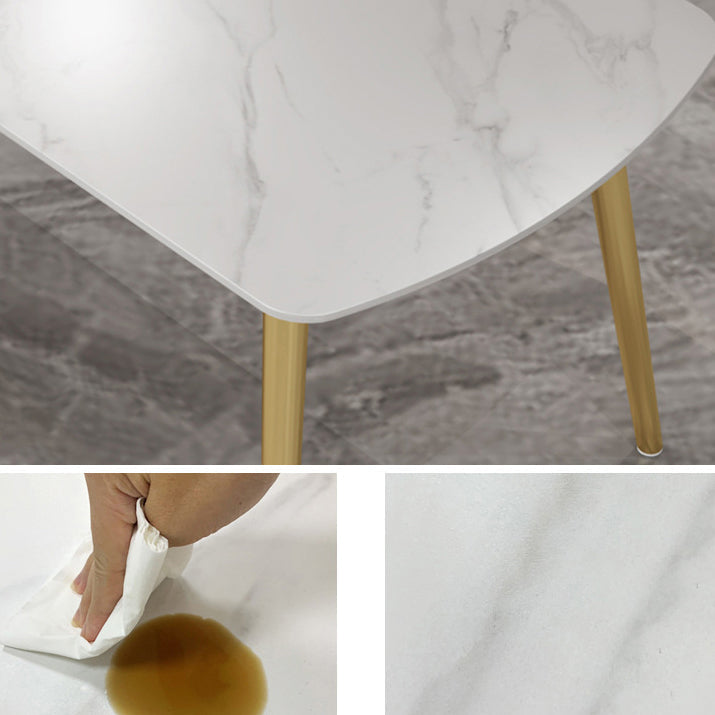 Sintered Stone Modern Style Dining Table White Rectangle Table with 4 Legs Clearhalo ' dining_table' 'Dining Tables & Seating' 'Dining Tables' 'furn' 'furn_dining_table' 'Furniture' 'furniture_dining_table' 'Kitchen & Dining Furniture' 'kitchen&dining_furn' 'kitchen' 'kitchen_dining_table' 3831299