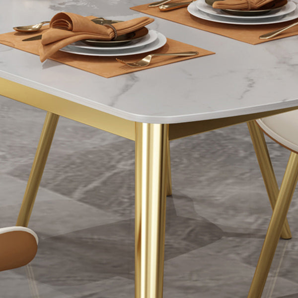 Sintered Stone Modern Style Dining Table White Rectangle Table with 4 Legs Clearhalo ' dining_table' 'Dining Tables & Seating' 'Dining Tables' 'furn' 'furn_dining_table' 'Furniture' 'furniture_dining_table' 'Kitchen & Dining Furniture' 'kitchen&dining_furn' 'kitchen' 'kitchen_dining_table' 3831300