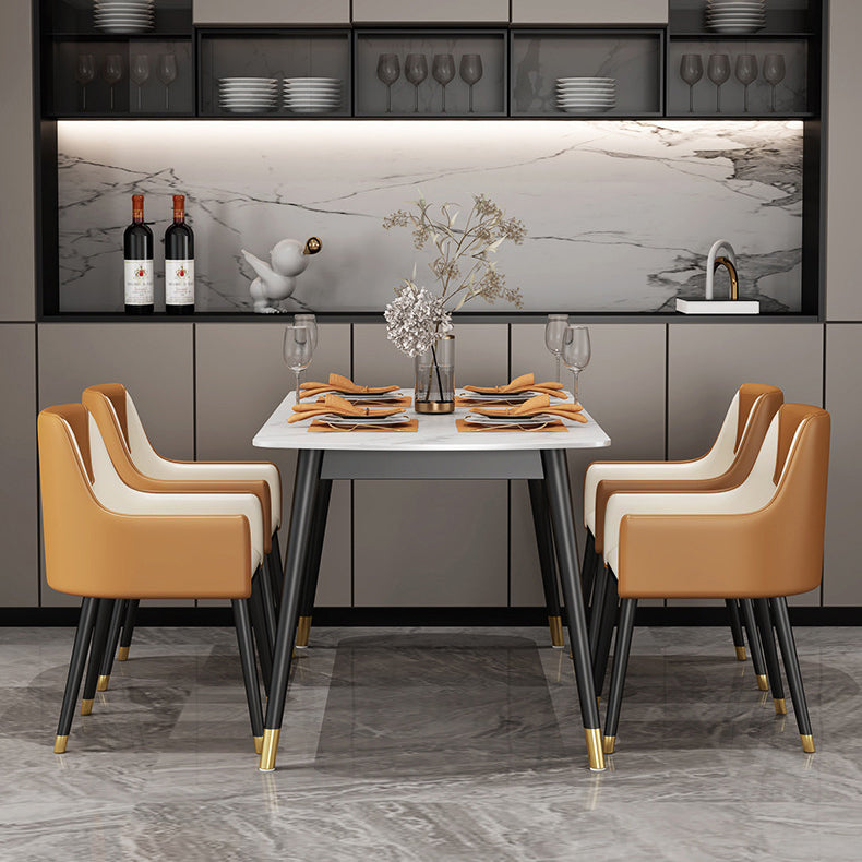 Sintered Stone Modern Style Dining Table White Rectangle Table with 4 Legs Clearhalo ' dining_table' 'Dining Tables & Seating' 'Dining Tables' 'furn' 'furn_dining_table' 'Furniture' 'furniture_dining_table' 'Kitchen & Dining Furniture' 'kitchen&dining_furn' 'kitchen' 'kitchen_dining_table' 3831301