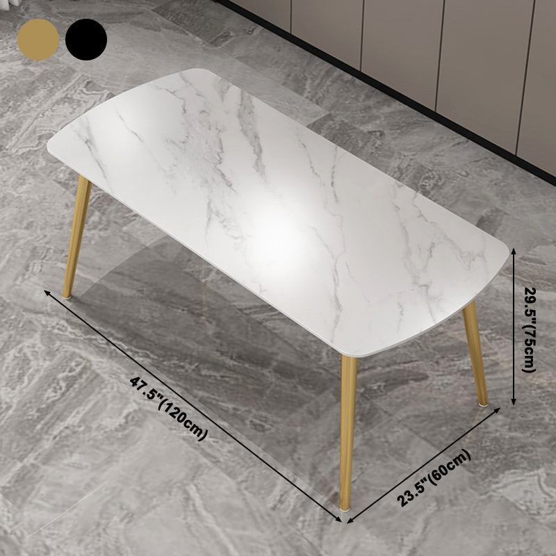 Sintered Stone Modern Style Dining Table White Rectangle Table with 4 Legs Clearhalo ' dining_table' 'Dining Tables & Seating' 'Dining Tables' 'furn' 'furn_dining_table' 'Furniture' 'furniture_dining_table' 'Kitchen & Dining Furniture' 'kitchen&dining_furn' 'kitchen' 'kitchen_dining_table' 3831305