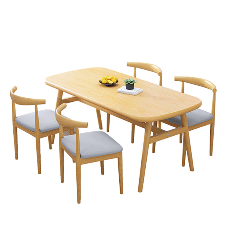 Modern Kitchen Wood Furniture of Standard Height Formal Dining¬†Room¬†Table¬†Set Natural 5 Piece Set Clearhalo 'Dining Room Sets' 'Dining Tables & Seating' 'dining_room_set' 'furn' 'furn_dining_room_set' 'Furniture' 'furniture_dining_room_set' 'Kitchen & Dining Furniture' 'kitchen&dining_furn' 'kitchen' 3831328