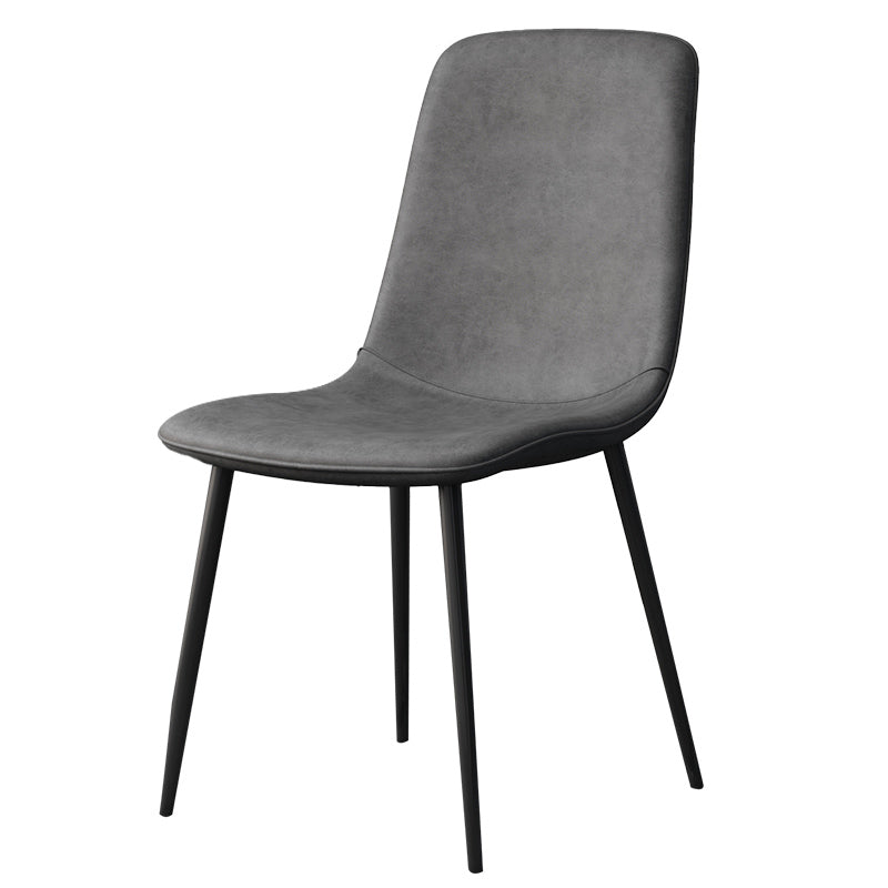 Modern Style Faux Leather Chairs Solid Back Dining Armless Chair for Home Use Clearhalo ' kitchen&dining_furn' 'Dining Chairs' 'Dining Tables & Seating' 'dining_chair' 'furn' 'furn_dining_chair' 'Furniture' 'furniture_dining_chair' 'Kitchen & Dining Furniture' 'kitchen' 3834993
