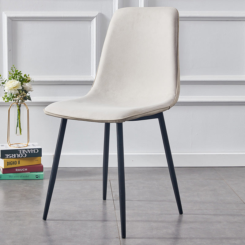 Modern Style Faux Leather Chairs Solid Back Dining Armless Chair for Home Use White 1 Piece Clearhalo ' kitchen&dining_furn' 'Dining Chairs' 'Dining Tables & Seating' 'dining_chair' 'furn' 'furn_dining_chair' 'Furniture' 'furniture_dining_chair' 'Kitchen & Dining Furniture' 'kitchen' 3834997