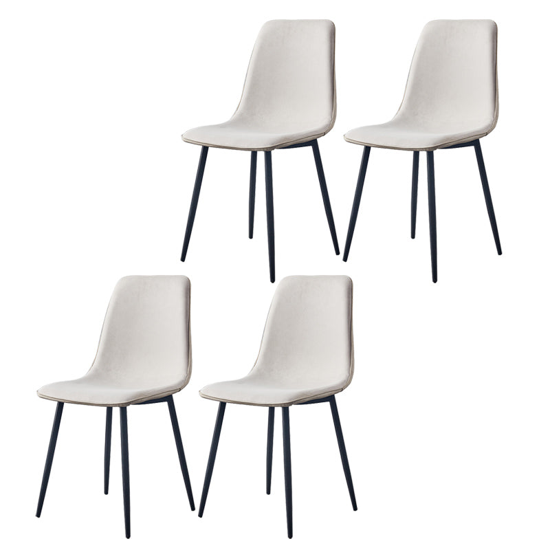 Modern Style Faux Leather Chairs Solid Back Dining Armless Chair for Home Use White 4 Piece Set Clearhalo ' kitchen&dining_furn' 'Dining Chairs' 'Dining Tables & Seating' 'dining_chair' 'furn' 'furn_dining_chair' 'Furniture' 'furniture_dining_chair' 'Kitchen & Dining Furniture' 'kitchen' 3835000