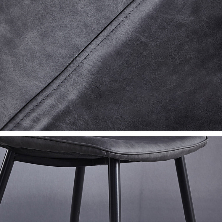 Modern Style Faux Leather Chairs Solid Back Dining Armless Chair for Home Use Clearhalo ' kitchen&dining_furn' 'Dining Chairs' 'Dining Tables & Seating' 'dining_chair' 'furn' 'furn_dining_chair' 'Furniture' 'furniture_dining_chair' 'Kitchen & Dining Furniture' 'kitchen' 3835001