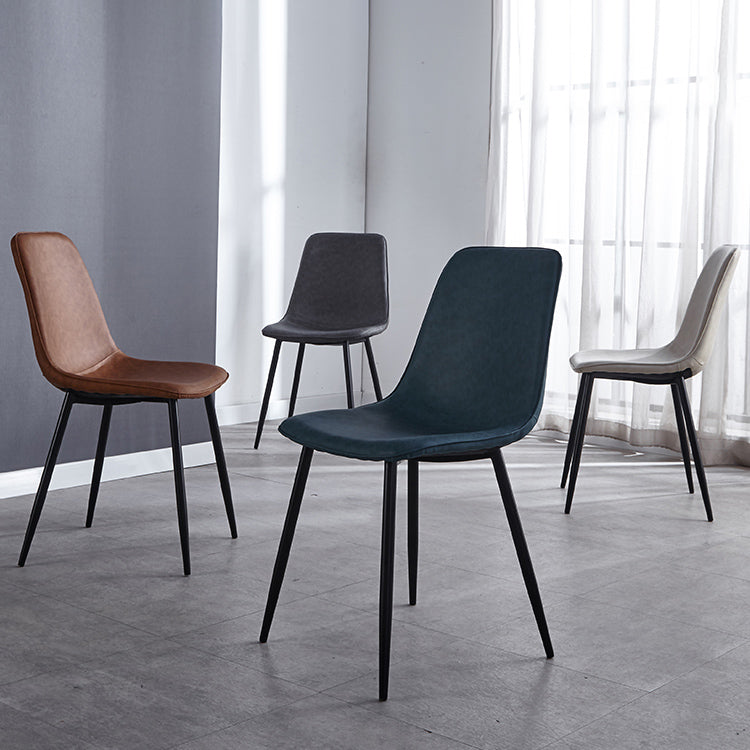 Modern Style Faux Leather Chairs Solid Back Dining Armless Chair for Home Use Clearhalo ' kitchen&dining_furn' 'Dining Chairs' 'Dining Tables & Seating' 'dining_chair' 'furn' 'furn_dining_chair' 'Furniture' 'furniture_dining_chair' 'Kitchen & Dining Furniture' 'kitchen' 3835006