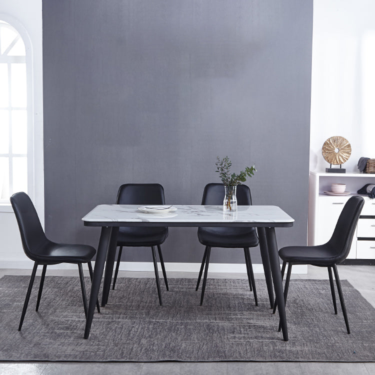 Modern Style Faux Leather Chairs Solid Back Dining Armless Chair for Home Use Clearhalo ' kitchen&dining_furn' 'Dining Chairs' 'Dining Tables & Seating' 'dining_chair' 'furn' 'furn_dining_chair' 'Furniture' 'furniture_dining_chair' 'Kitchen & Dining Furniture' 'kitchen' 3835011