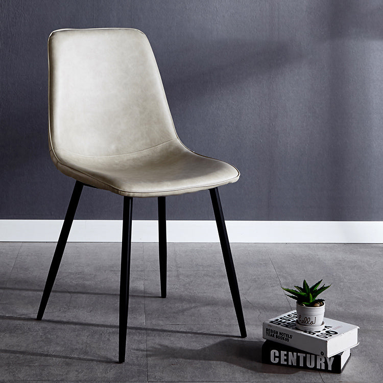 Modern Style Faux Leather Chairs Solid Back Dining Armless Chair for Home Use Clearhalo ' kitchen&dining_furn' 'Dining Chairs' 'Dining Tables & Seating' 'dining_chair' 'furn' 'furn_dining_chair' 'Furniture' 'furniture_dining_chair' 'Kitchen & Dining Furniture' 'kitchen' 3835015