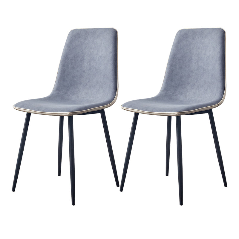 Modern Style Faux Leather Chairs Solid Back Dining Armless Chair for Home Use Blue 2 Piece Set Clearhalo ' kitchen&dining_furn' 'Dining Chairs' 'Dining Tables & Seating' 'dining_chair' 'furn' 'furn_dining_chair' 'Furniture' 'furniture_dining_chair' 'Kitchen & Dining Furniture' 'kitchen' 3835026
