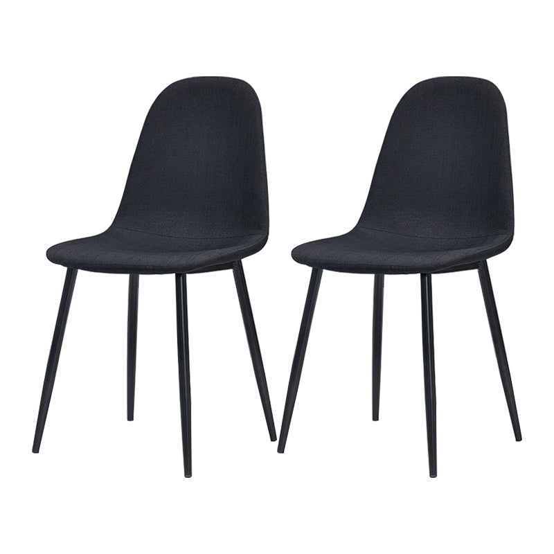 Modern Style Faux Leather Chairs Solid Back Dining Armless Chair for Home Use Antique Black 2 Piece Set Clearhalo ' kitchen&dining_furn' 'Dining Chairs' 'Dining Tables & Seating' 'dining_chair' 'furn' 'furn_dining_chair' 'Furniture' 'furniture_dining_chair' 'Kitchen & Dining Furniture' 'kitchen' 3835029