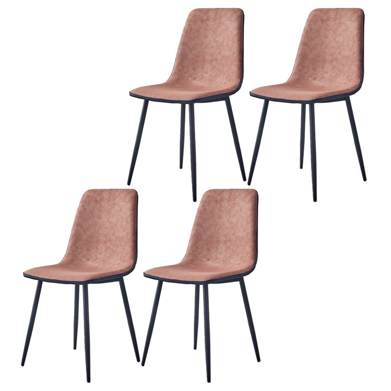 Modern Style Faux Leather Chairs Solid Back Dining Armless Chair for Home Use Dark Camel 4 Piece Set Clearhalo ' kitchen&dining_furn' 'Dining Chairs' 'Dining Tables & Seating' 'dining_chair' 'furn' 'furn_dining_chair' 'Furniture' 'furniture_dining_chair' 'Kitchen & Dining Furniture' 'kitchen' 3835048